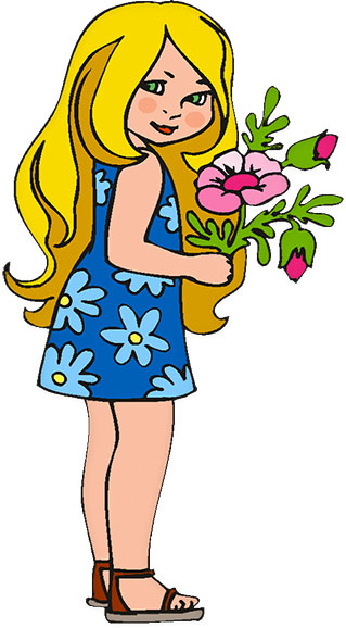 clipart girl with flowers - photo #9